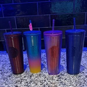 Starbucks Colorful Tumbler Set - Red, Blue, Purple, Yellow